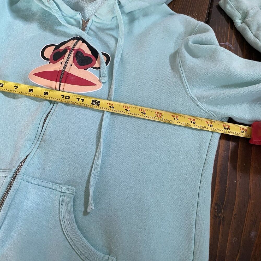 Vintage Y2K Paul Frank Blue Zip Jacket Hoodie Girl’s Size XL (fits Women Small) - Picture 8 of 10